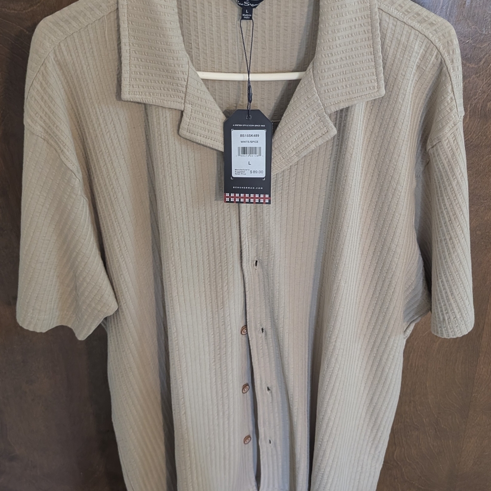 Ben Sherman Casual Beige Button Down Shirt